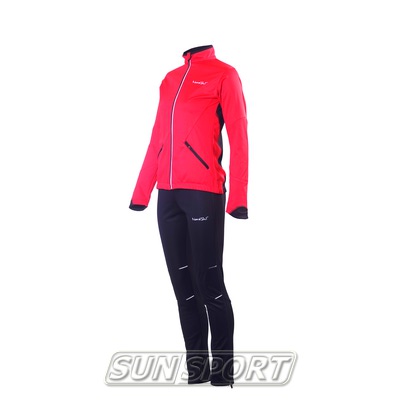 Разминочный костюм NordSki W Premium SoftShell женский красный (фото, вид 1)