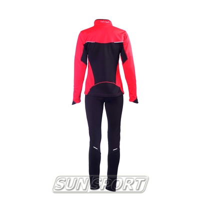 Разминочный костюм NordSki W Premium SoftShell женский красный (фото, вид 2)