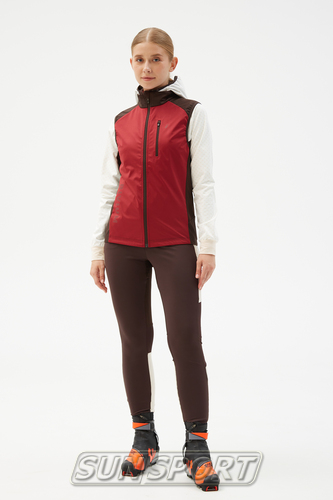 Жилет лыжный Bivium W Пик 2.0 бордо/коричневый (вид 1) Жилет лыжный Bivium W Пик 2.0 бордо/коричневый (фото, вид 1)