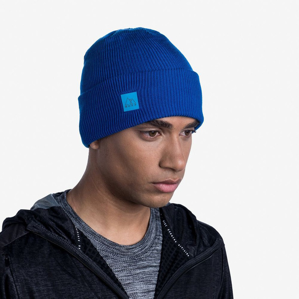  Buff Crossknit Hat Solid Azure Blue (,  1)