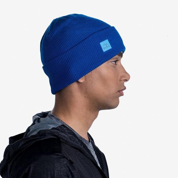  Buff Crossknit Hat Solid Azure Blue (,  5)