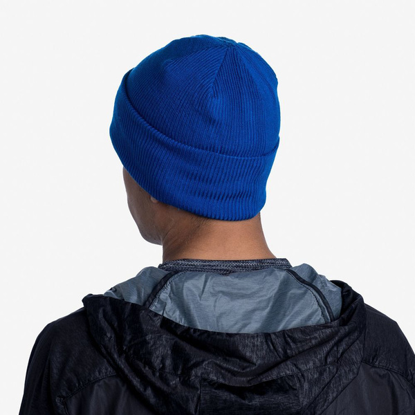  Buff Crossknit Hat Solid Azure Blue (,  6)