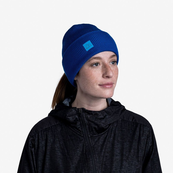  Buff Crossknit Hat Solid Azure Blue (,  7)