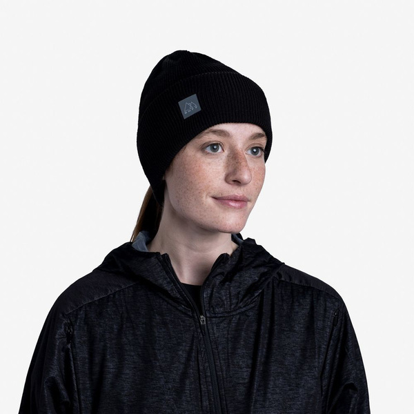  Buff Crossknit Hat Solid Black (,  1)