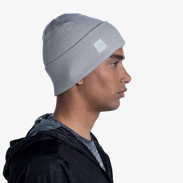  Buff Crossknit Hat Solid Light Grey (,  8)