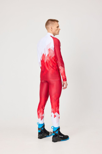 Комбинезон лыжный NordSki Race красн/белый (вид 1) Комбинезон лыжный NordSki Race красн/белый (фото, вид 1)