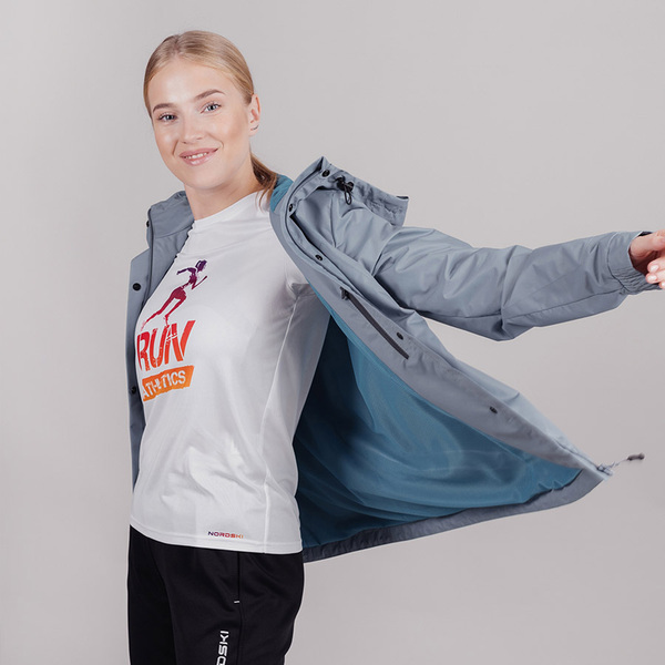 Куртка Ветрозащитная NordSki W Storm женская серый (вид 7) Куртка Ветрозащитная NordSki W Storm женская серый (фото, вид 7)