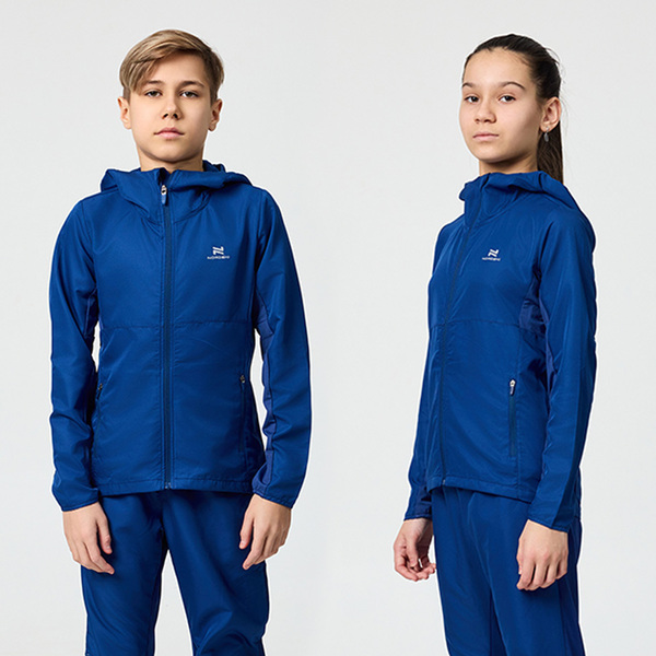 Куртка Тренировочная NordSki Jr Run детская Navy (вид 2) Куртка Тренировочная NordSki Jr Run детская Navy (фото, вид 2)