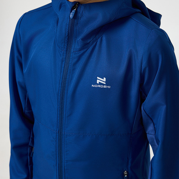 Куртка Тренировочная NordSki Jr Run детская Navy (вид 4) Куртка Тренировочная NordSki Jr Run детская Navy (фото, вид 4)