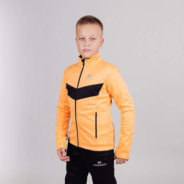 Разминочная куртка NordSki JR Base детская оранж/черный (вид 1) Разминочная куртка NordSki JR Base детская оранж/черный (фото, вид 1)