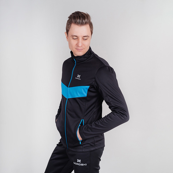 Разминочная куртка NordSki M Base мужская черн/синий (вид 1) Разминочная куртка NordSki M Base мужская черн/синий (фото, вид 1)