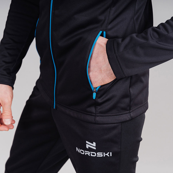 Разминочная куртка NordSki M Base мужская черн/синий (вид 3) Разминочная куртка NordSki M Base мужская черн/синий (фото, вид 3)