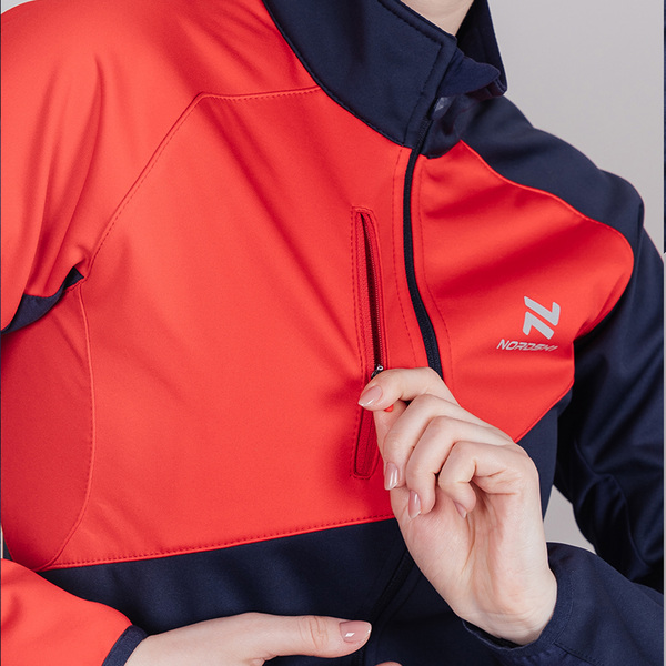 Разминочная куртка NordSki W Premium SoftShell женская т.син/красный (вид 2) Разминочная куртка NordSki W Premium SoftShell женская т.син/красный (фото, вид 2)