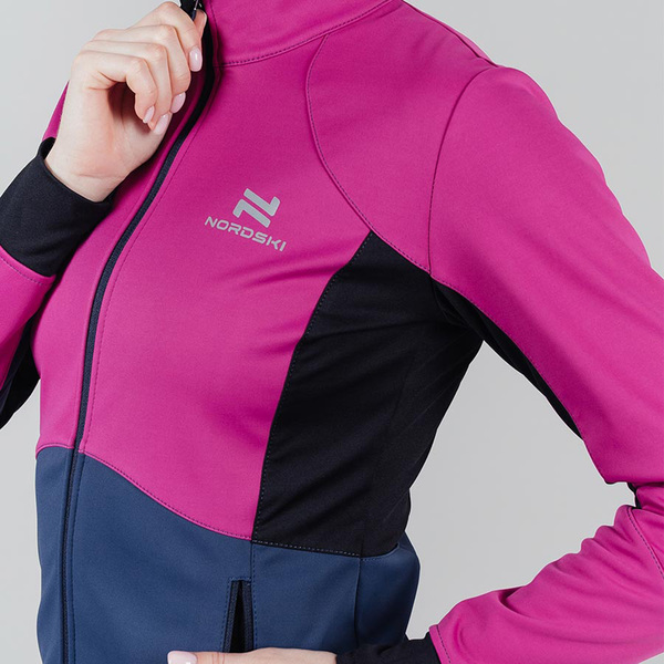 Разминочная куртка NordSki W Pro женская фуксия/синий (вид 2) Разминочная куртка NordSki W Pro женская фуксия/синий (фото, вид 2)