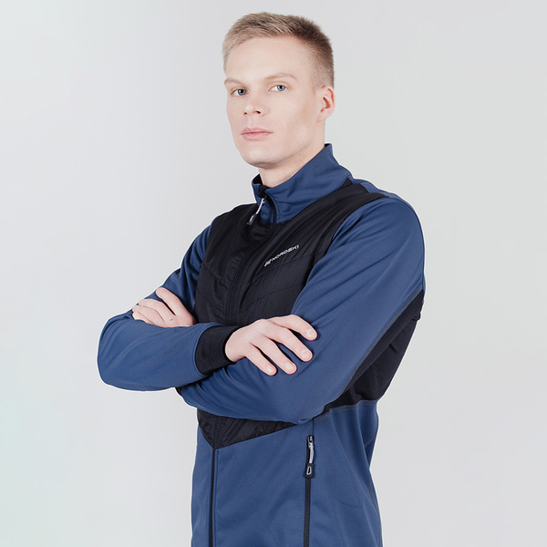 Разминочная куртка NordSki M Hybrid Pro мужская син/черный (вид 1) Разминочная куртка NordSki M Hybrid Pro мужская син/черный (фото, вид 1)