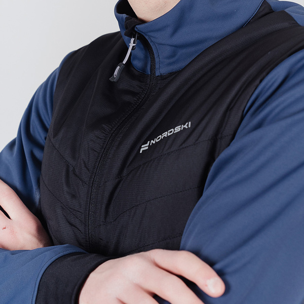 Разминочная куртка NordSki M Hybrid Pro мужская син/черный (вид 2) Разминочная куртка NordSki M Hybrid Pro мужская син/черный (фото, вид 2)