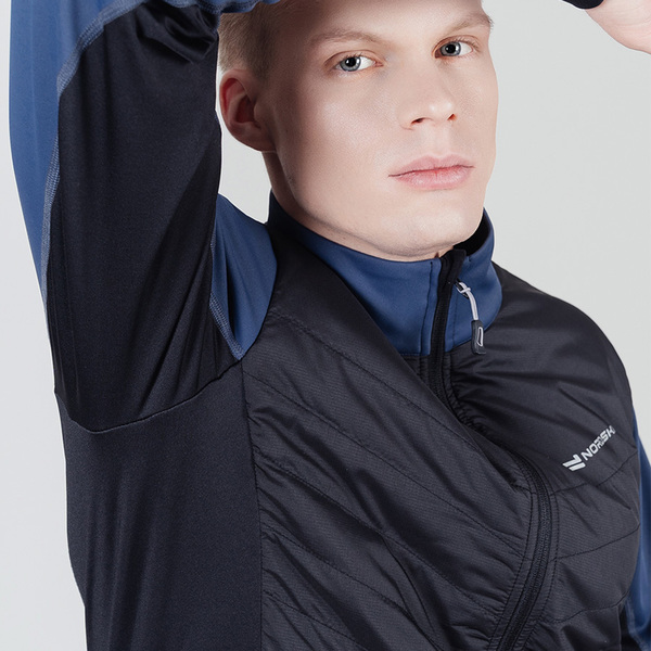 Разминочная куртка NordSki M Hybrid Pro мужская син/черный (вид 3) Разминочная куртка NordSki M Hybrid Pro мужская син/черный (фото, вид 3)