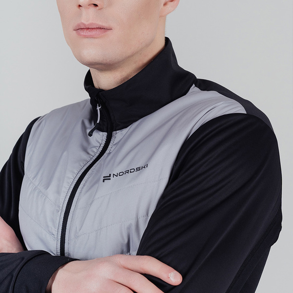 Разминочная куртка NordSki M Hybrid Pro мужская черн/серый (вид 1) Разминочная куртка NordSki M Hybrid Pro мужская черн/серый (фото, вид 1)