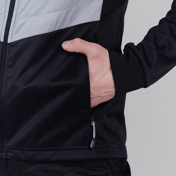 Разминочная куртка NordSki M Hybrid Pro мужская черн/серый (вид 2) Разминочная куртка NordSki M Hybrid Pro мужская черн/серый (фото, вид 2)