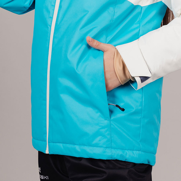 Утепленная куртка NordSki Kids Active аквамарин/крем (вид 3) Утепленная куртка NordSki Kids Active аквамарин/крем (фото, вид 3)