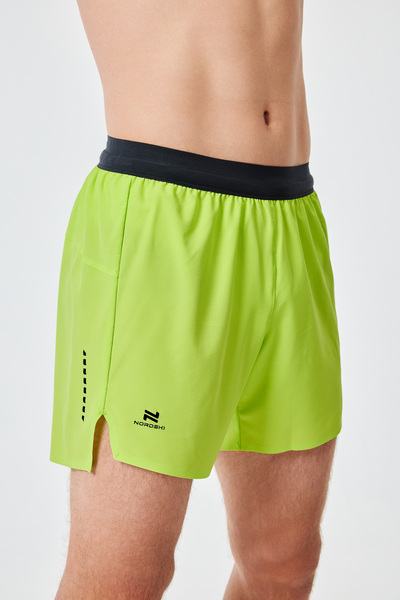 Шорты беговые NordSki M Pro мужские Lime (вид 1) Шорты беговые NordSki M Pro мужские Lime (фото, вид 1)