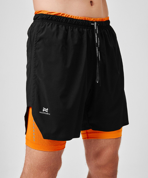 Шорты с лосинами NordSki M Pro Energy мужские Black/Orange (вид 1) Шорты с лосинами NordSki M Pro Energy мужские Black/Orange (фото, вид 1)