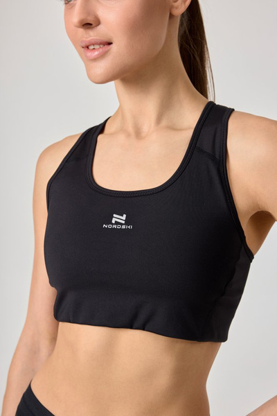Топ спортивный NordSki W Pro Bra 2.0 женский Black (вид 3) Топ спортивный NordSki W Pro Bra 2.0 женский Black (фото, вид 3)