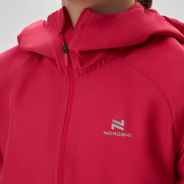 Куртка Тренировочная NordSki Jr Run 2.0 детская Raspberry (вид 4) Куртка Тренировочная NordSki Jr Run 2.0 детская Raspberry (фото, вид 4)