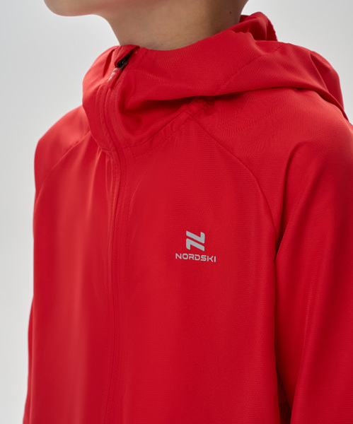 Куртка Тренировочная NordSki Jr Run 2.0 детская Risk Red (вид 3) Куртка Тренировочная NordSki Jr Run 2.0 детская Risk Red (фото, вид 3)