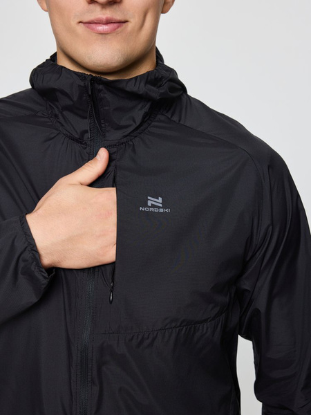 Куртка Тренировочная NordSki M Easy Run мужская Black (вид 7) Куртка Тренировочная NordSki M Easy Run мужская Black (фото, вид 7)