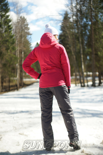Утепленные штаны на лямках NordSki W Premium женские серый (фото, вид 3)