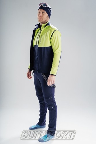 Разминочная куртка NordSki JR Premium SoftShell детская зел/т.синий (фото, вид 3)