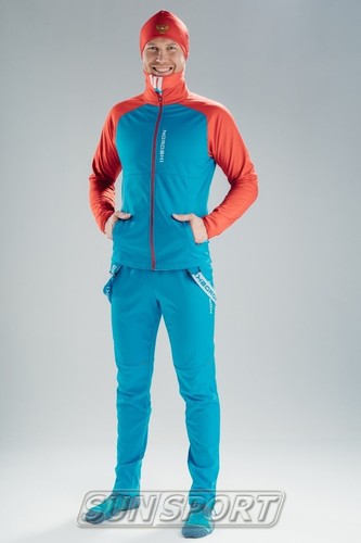 Разминочная куртка NordSki JR Premium SoftShell детская син/красный (фото, вид 4)