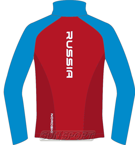 Разминочная куртка NordSki W Premium SoftShell женская красн/синий (фото, вид 1)
