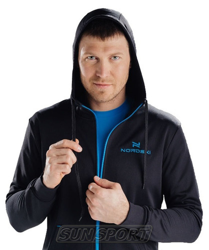 Толстовка NordSki Hood мужская Black/Blue (вид 2) Толстовка NordSki Hood мужская Black/Blue (фото, вид 2)