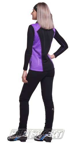 Жилет NordSki W Premium SoftShell женский фиол/черный (вид 2) Жилет NordSki W Premium SoftShell женский фиол/черный (фото, вид 2)