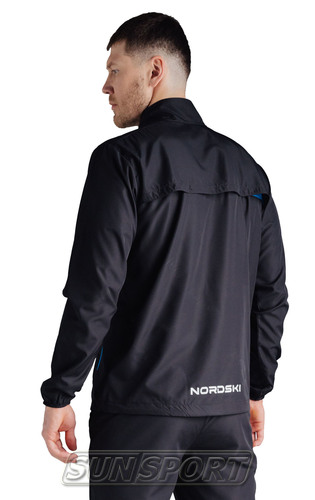 Куртка тренировочная NordSki M Motion мужская Black/Light Blue (вид 4) Куртка тренировочная NordSki M Motion мужская Black/Light Blue (фото, вид 4)