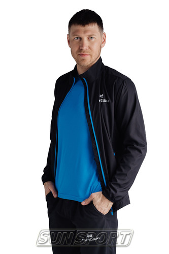 Куртка тренировочная NordSki M Motion мужская Black/Light Blue (вид 3) Куртка тренировочная NordSki M Motion мужская Black/Light Blue (фото, вид 3)