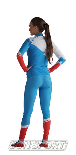 Комбинезон лыжный NordSki Premium Rus голубой (вид 3) Комбинезон лыжный NordSki Premium Rus голубой (фото, вид 3)