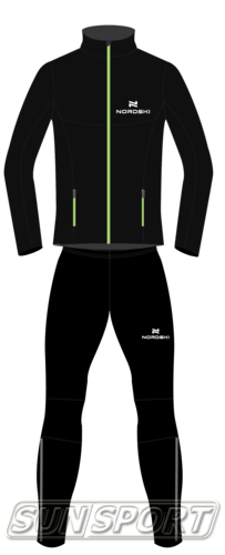 Разминочный костюм NordSki M Elite мужской черный (фото, вид 4)