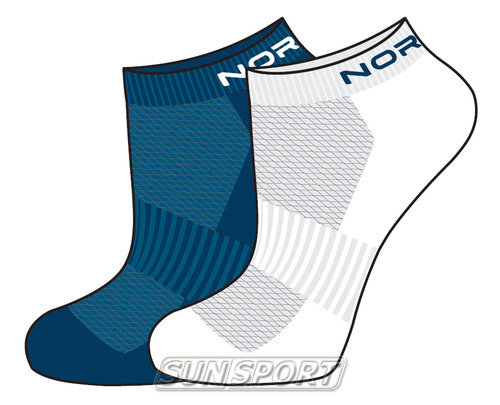 Носки (комплект) NordSki Run синий/белый (вид 3) Носки (комплект) NordSki Run синий/белый (фото, вид 3)