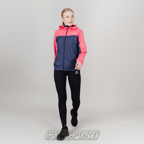 Куртка тренировочная NordSki W Rain женская Coral/Navy (вид 1) Куртка тренировочная NordSki W Rain женская Coral/Navy (фото, вид 1)