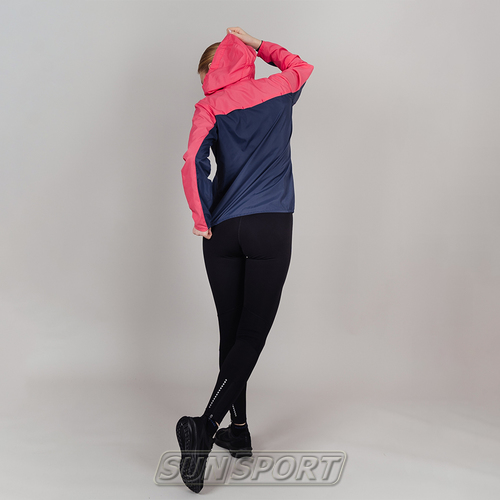 Куртка тренировочная NordSki W Rain женская Coral/Navy (вид 3) Куртка тренировочная NordSki W Rain женская Coral/Navy (фото, вид 3)