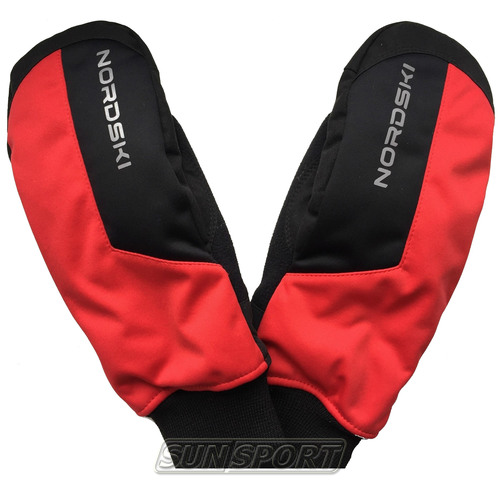 Варежки NordSki JR Arctic WS детские красн/черный (вид 2) Варежки NordSki JR Arctic WS детские красн/черный (фото, вид 2)