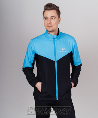 Куртка тренировочная NordSki M Sport мужская Light Blue/Black (вид 1) Куртка тренировочная NordSki M Sport мужская Light Blue/Black (фото, вид 1)