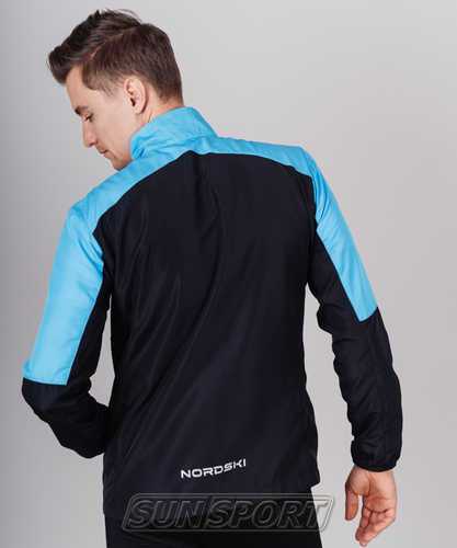 Куртка тренировочная NordSki M Sport мужская Light Blue/Black (вид 2) Куртка тренировочная NordSki M Sport мужская Light Blue/Black (фото, вид 2)