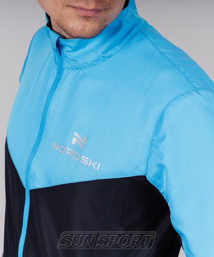 Куртка тренировочная NordSki M Sport мужская Light Blue/Black (вид 4) Куртка тренировочная NordSki M Sport мужская Light Blue/Black (фото, вид 4)