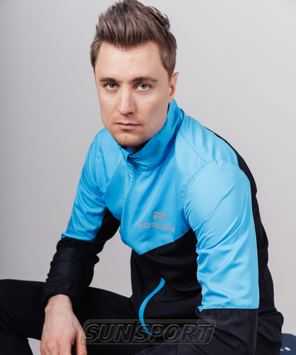 Куртка тренировочная NordSki M Sport мужская Light Blue/Black (вид 5) Куртка тренировочная NordSki M Sport мужская Light Blue/Black (фото, вид 5)