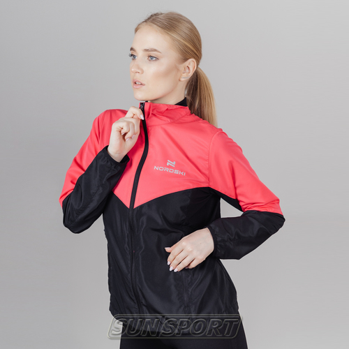 Куртка тренировочная NordSki W Sport женская Pink/Black (вид 1) Куртка тренировочная NordSki W Sport женская Pink/Black (фото, вид 1)