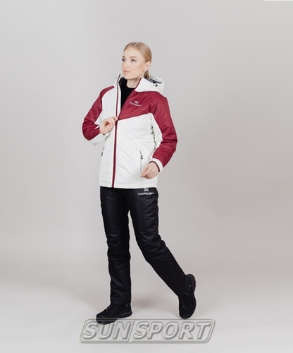 Утепленная куртка NordSki W Premium Sport женская беж/бордо (вид 6) Утепленная куртка NordSki W Premium Sport женская беж/бордо (фото, вид 6)